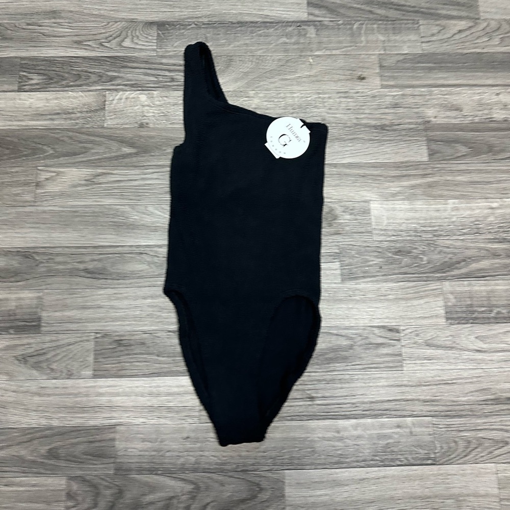 NWT Hunza G Nancy Swim One Shoulder One Piece Black - Picture 3 of 5